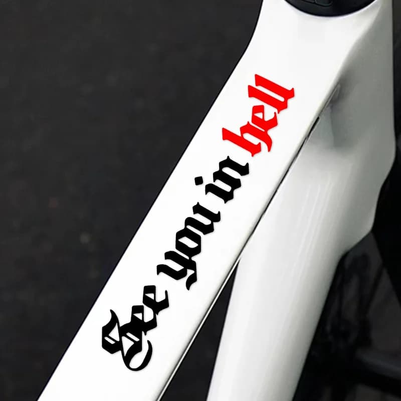 See In Hell Funny Sticker Waterproof Vinyl Decal for Car Triangle Window Bumper Motorcycle Helmet Bicycle Laptop Decor