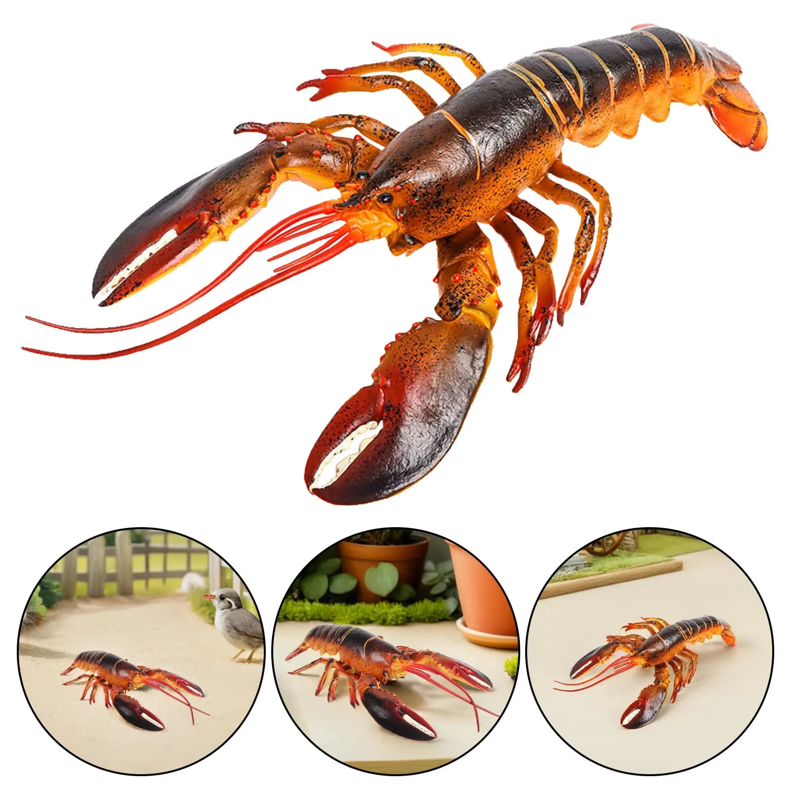 Aragosta Decorativa Realistica in Plastica, Figura Educativa per il Riconoscimento degli Animali, per Giardino, Scrivania, Casa