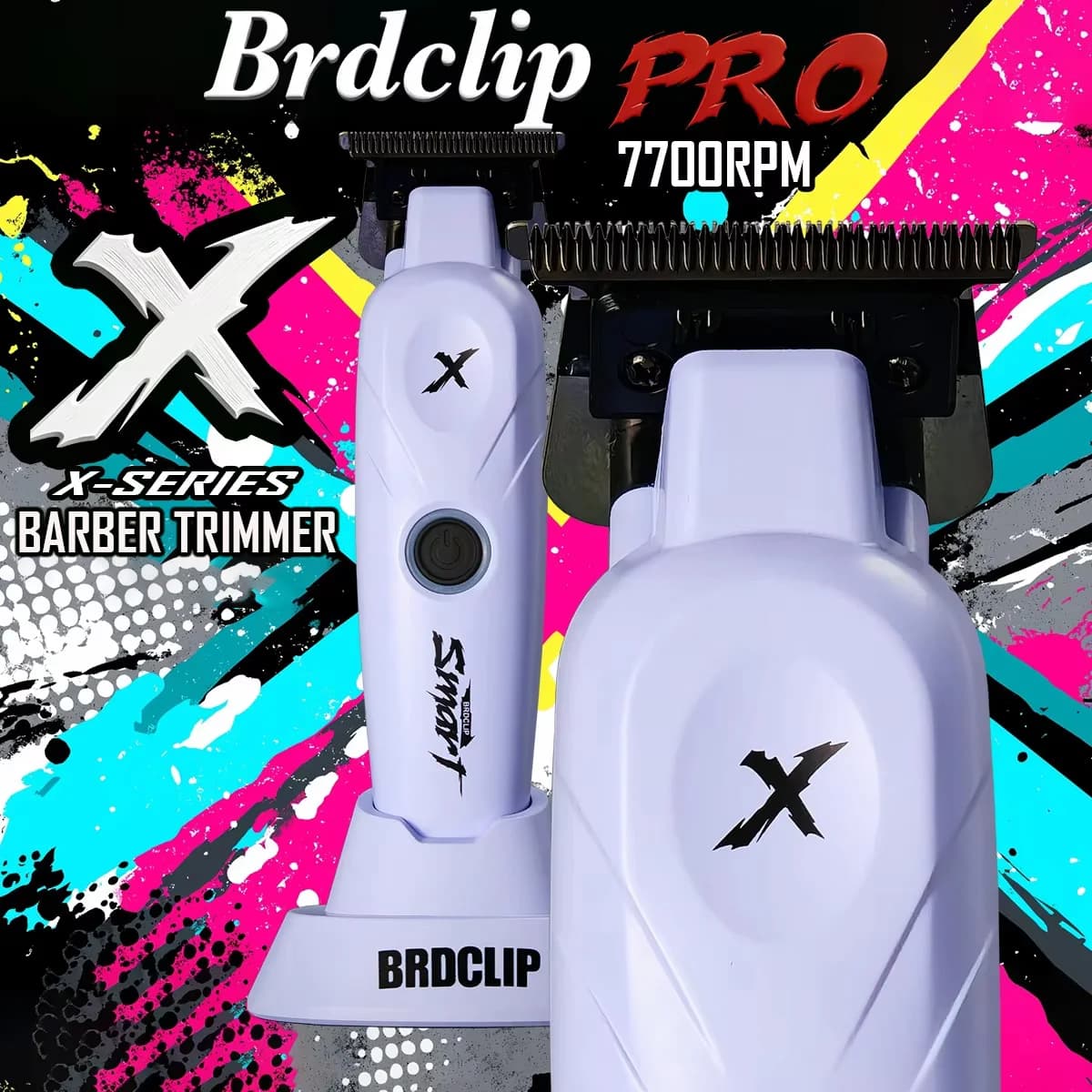 BRDCLIP PRO Professional Haircuts for Barbiere, Hair Finishing Machine with DLC Blade and Man Charging Base