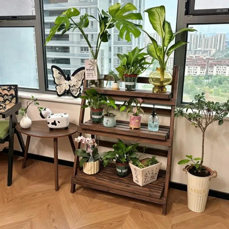 Pot Display Plant Stand Multiple Flower Outdoor Big Plant Stand Wooden Wall Estante Para Plantas Garden Furniture Outdoor
