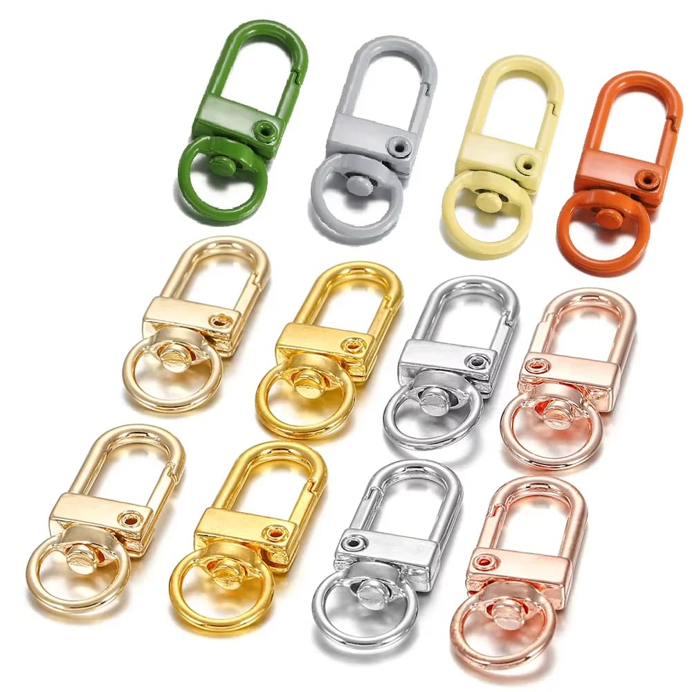 10 pezzi in lega a scatto moschettone ganci portachiavi risultati per portachiavi fai da te collana braccialetto accessori forniture all'ingrosso 2030