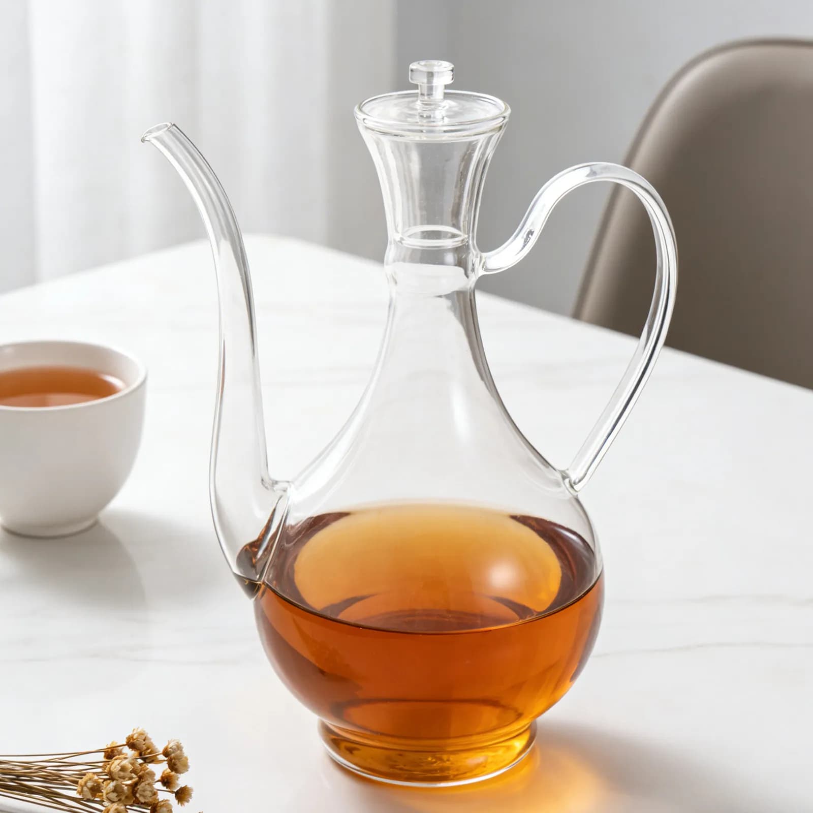 Glass Teapot Electric Ceramic Stove 500Ml Heat Resistant Borosilicate Transparent Kettle Lid Handle Loose Leaf Tea Brewing Party