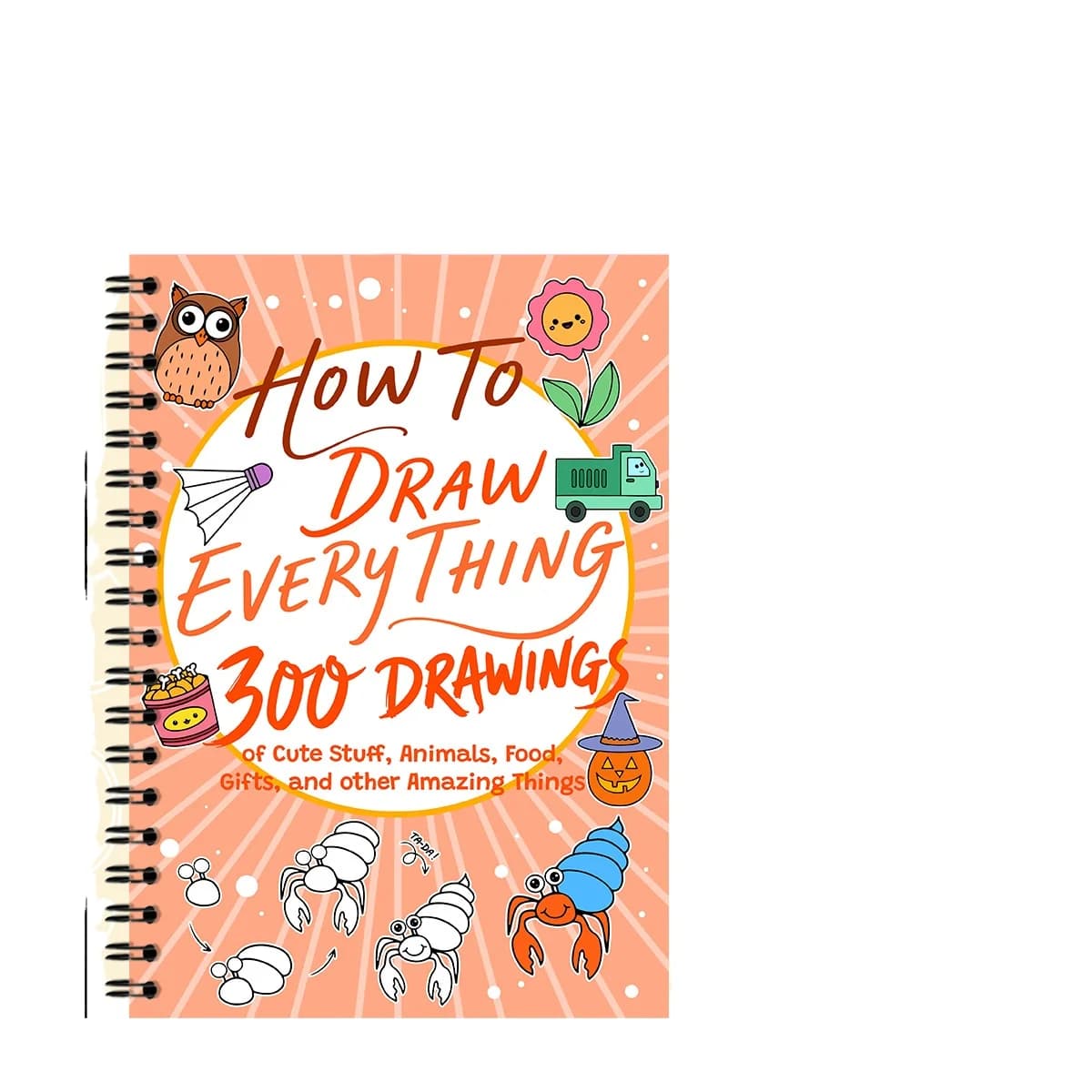 New Hot Cross-border Kids Cute Step-by-Step Drawing Practice Book, A4 Spiral Sketch Pad