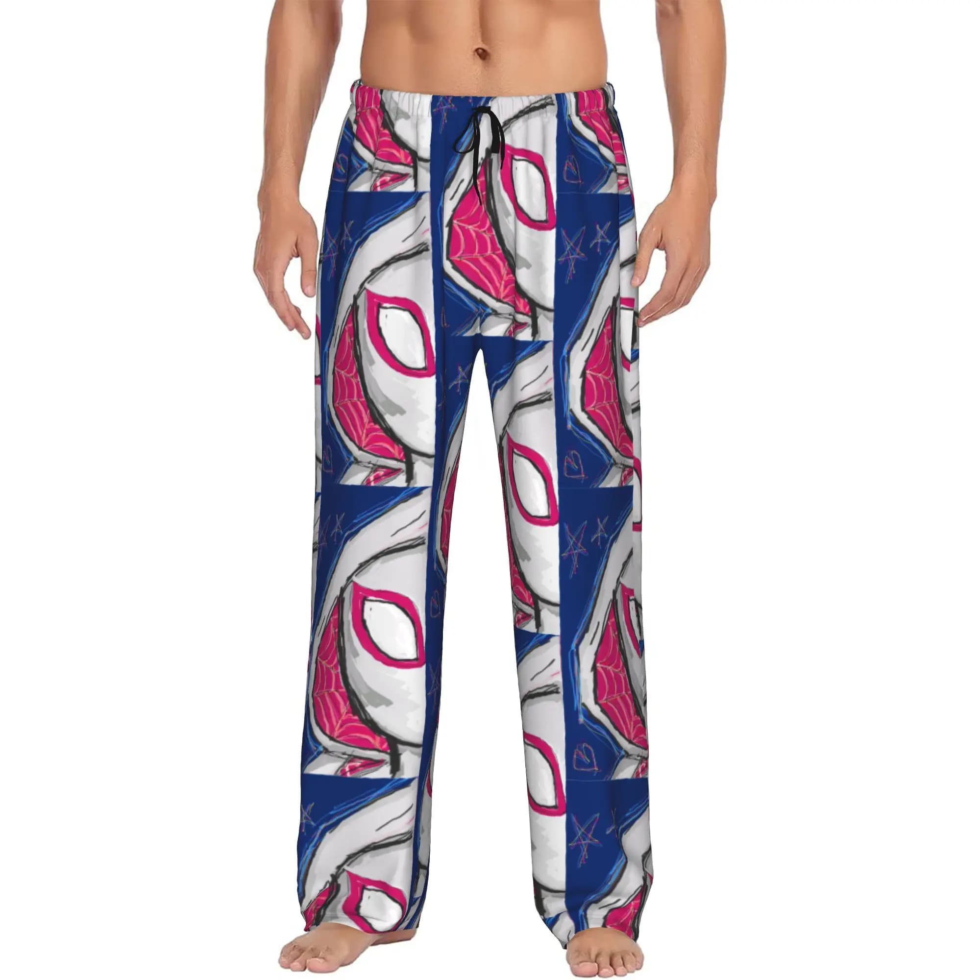 Pantaloni del Pigiama Personalizzati da Uomo G-Gwen Stacy S-Spiderman, Abbigliamento da Notte con Tasche