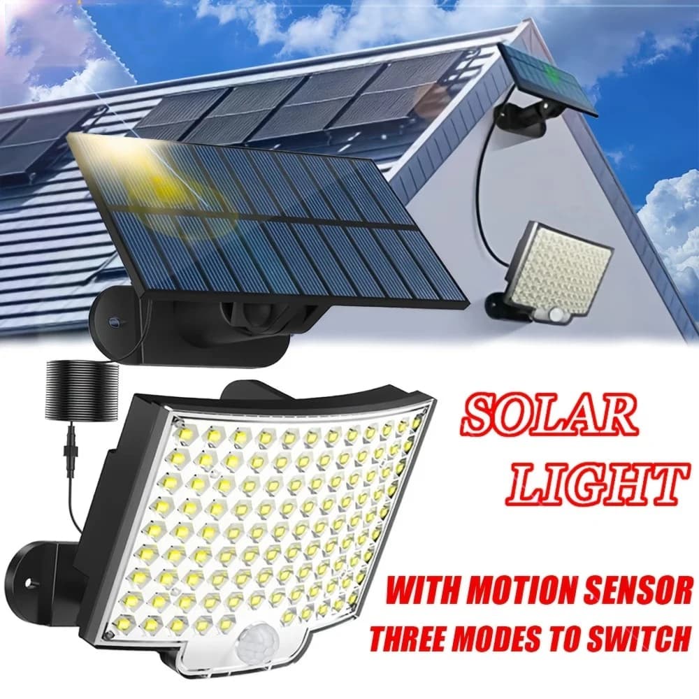106 LED 3000LM Solar Powered Motion Sensor Flood Lights with Remote Dusk to Dawn Led Solar Security Waterproof IP54 Wall Lights