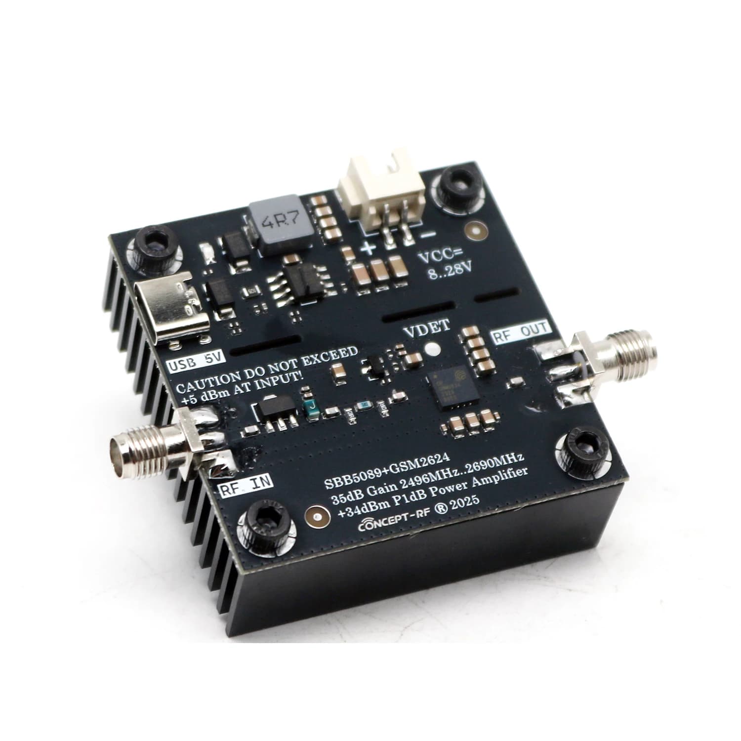 GSM2624 2.4Ghz 2.5W RF Amplificatore di POTENZA WIFI PA AMP 35dB guadagno Trasmettitore Radio 2.4G Bluetooth Trasmissione Video Lora Zigbee