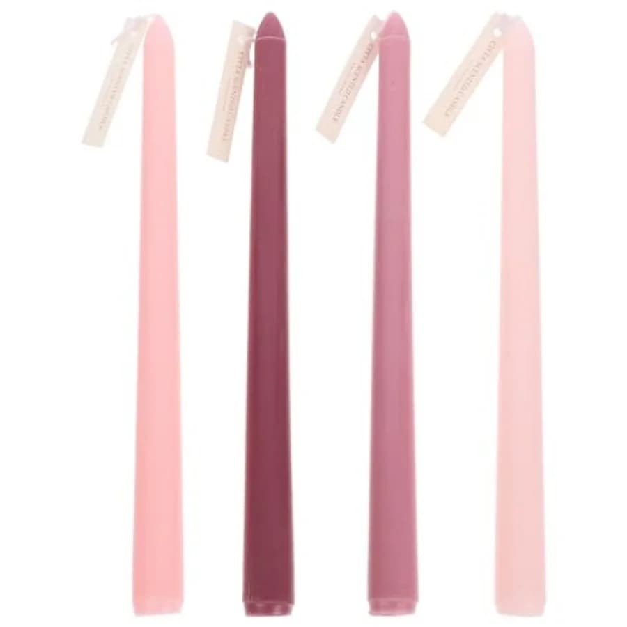 Candele Aromaterapiche Affusolate Rosa Ombre 25 cm, Candele Profumate Lunghe per Matrimoni, Decorazioni per San Valentino, Cene Romantiche e