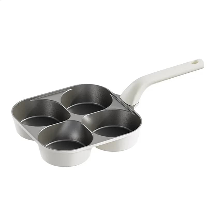 Padella per colazione in ceramica Zml - fondo piatto, padella antiaderente a quattro fori - perfetta per friggere e preparare omelette a casa