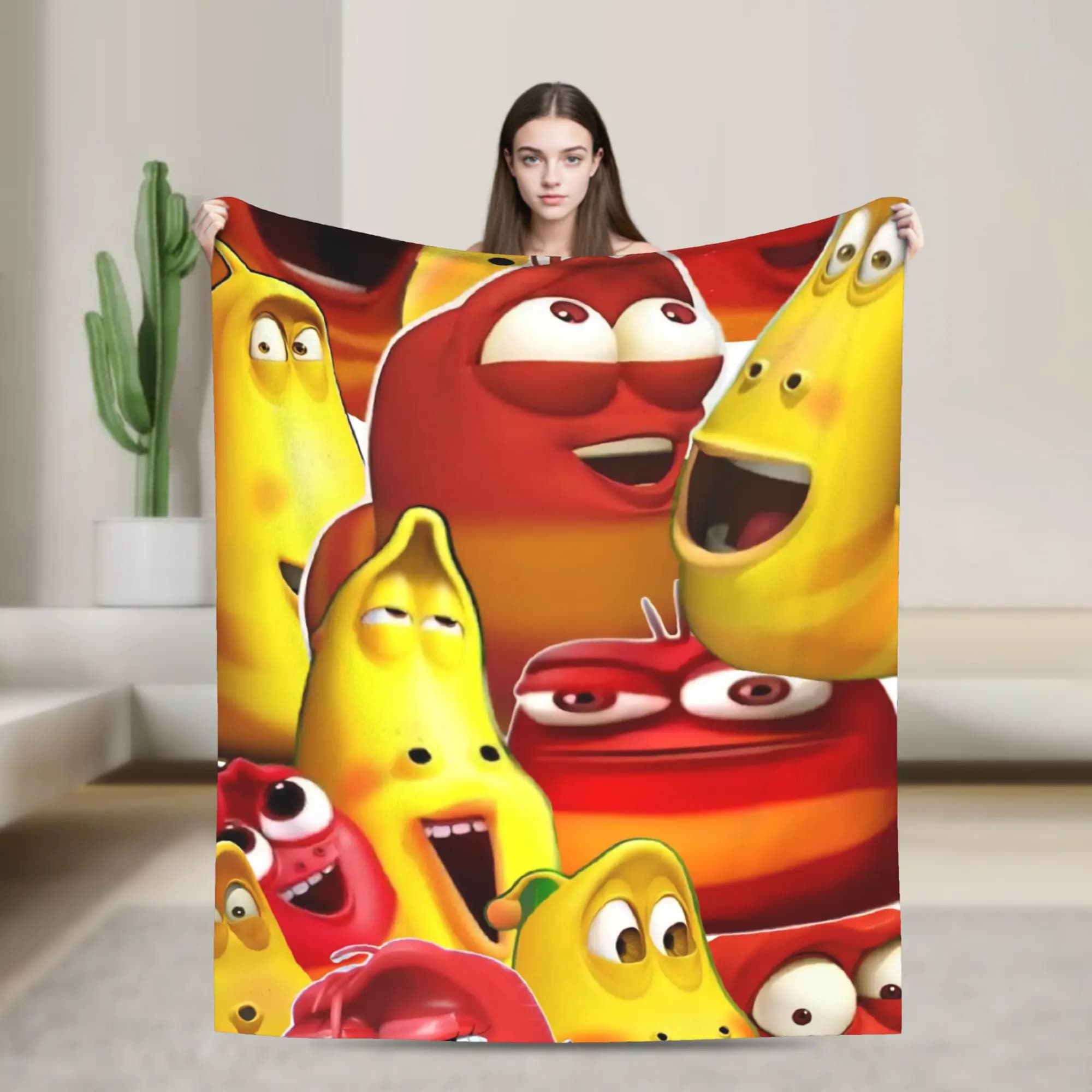 Larva Cartoon Blanket Quality Soft Bedding Throws Winter Picnic Couch Bed Funny Bedspread