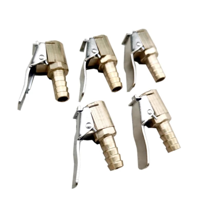 Accessori Auto: Connettore/Adattatore a Morsetto in Ottone da 8mm per Compressore, Gonfiatore Pneumatici, Valvola e Clip per Ruote Auto