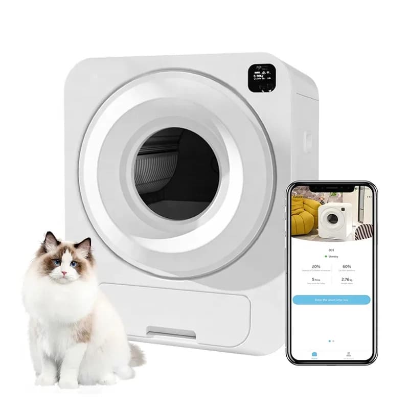 Lettiera automatica per gatti autopulente all'ingrosso con controllo APP Lettiera intelligente per rimozione odori per gatti multipli