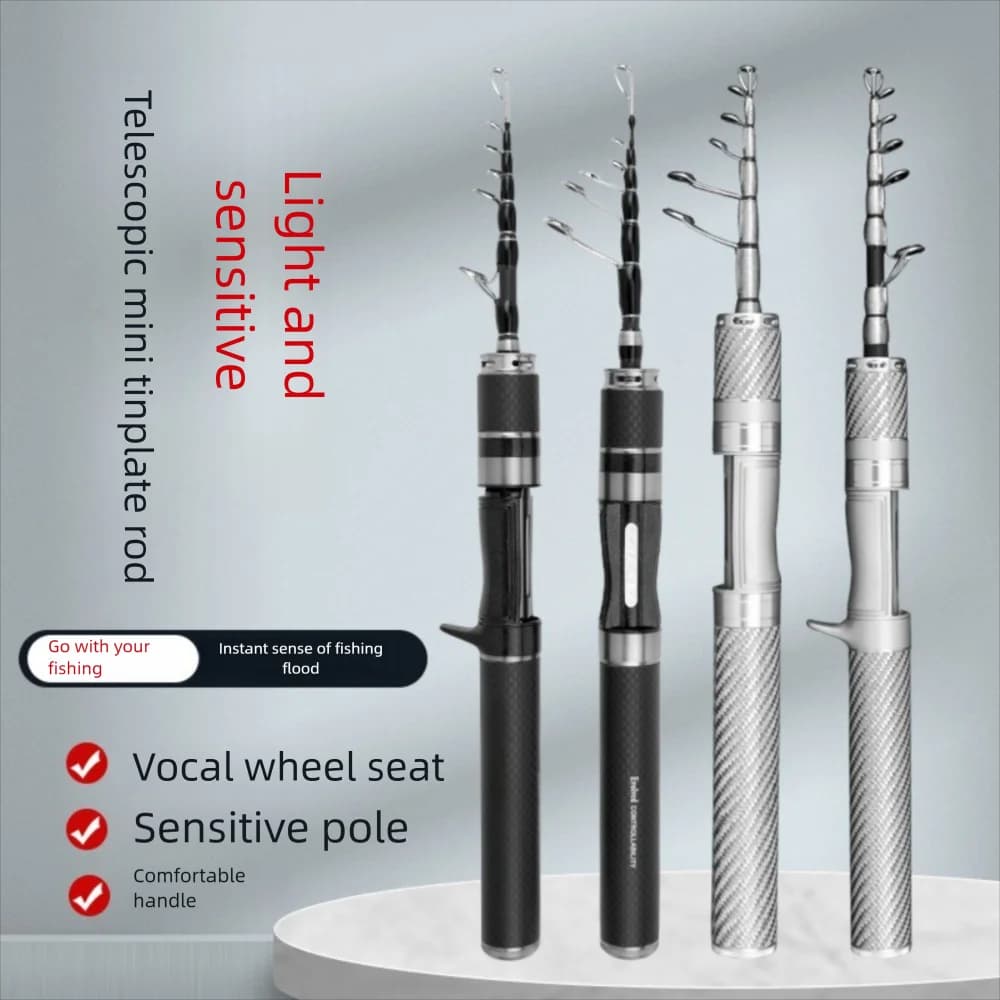 Canna da pesca telescopica Kit completo Mulinello da pesca Spincast Set di canne da pesca in fibra di vetro 1,5 m-1,8 m Canna da pesca con canna da pesca