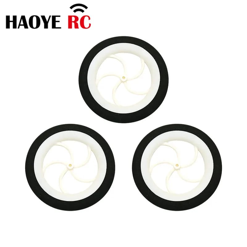 Haoye 2 Pz/lotto Ruote Leggere (Pneumatico in Spugna) Colore Bianco D60/65mm Per RC Aereo Giocattoli di Ricambio Aereo FAI DA TE Accessorio