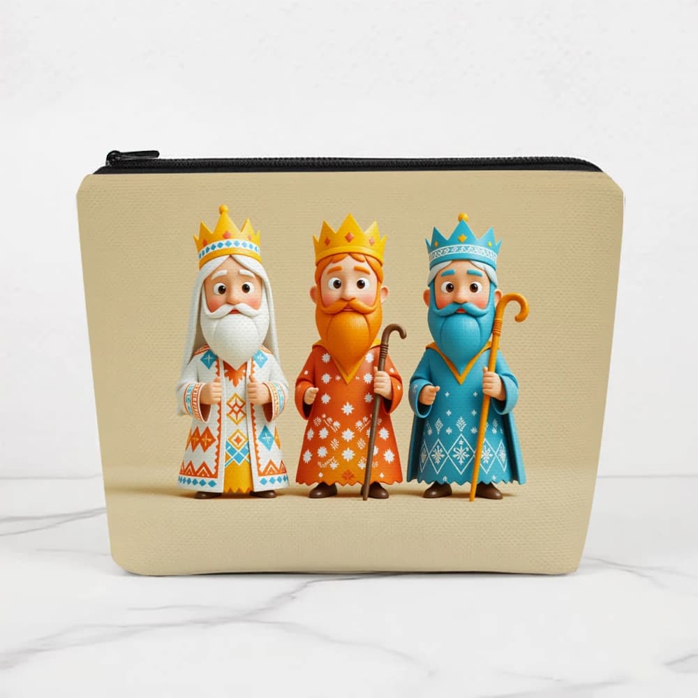 Borse per il trucco Three Kings With Crowns And Robes per ragazze, pochette per cosmetici, borsa da toilette, astuccio per matite, custodia da viaggio