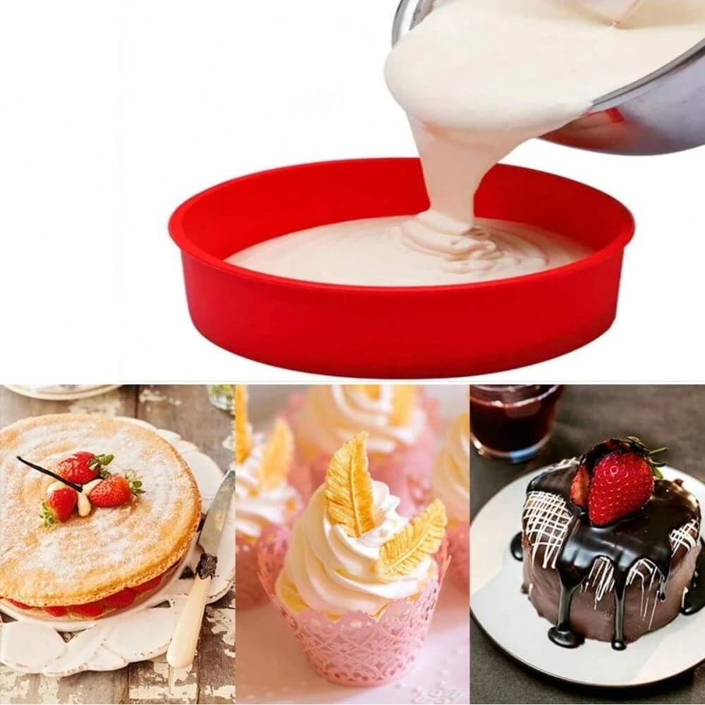 4/6/8 inch round Silicone cake mold non-stick baking tray for Mousse Dessert DIY kitchen oven tool for pastry cakes