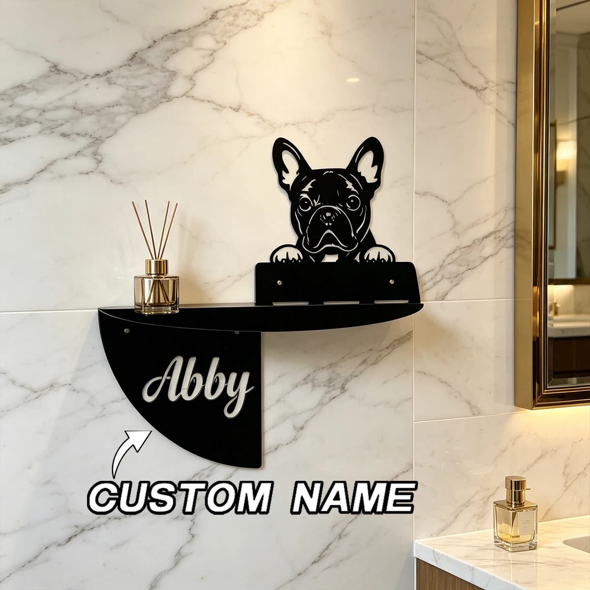 Decorazione in Metallo Personalizzata a Forma di Bulldog Francese, Salvaspazio per Soggiorno e Cucina, Idea DIY Perfetta, Arredamento Economico
