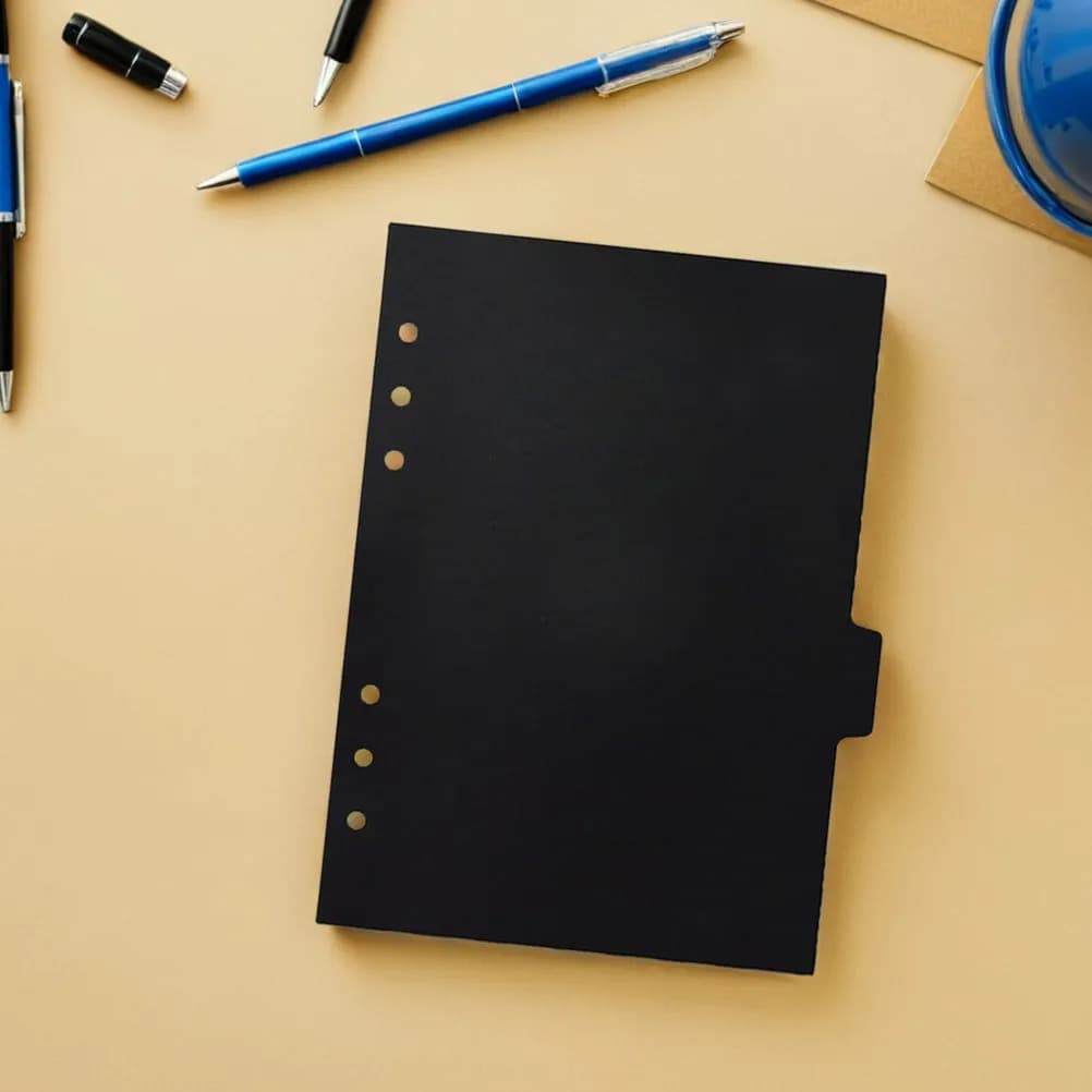 12 divisori per quaderni neri in PP a 6 fori, inserti per raccoglitori con linguette per agenda, studio, ufficio, separazione pagine, divisori per raccoglitori con linguette
