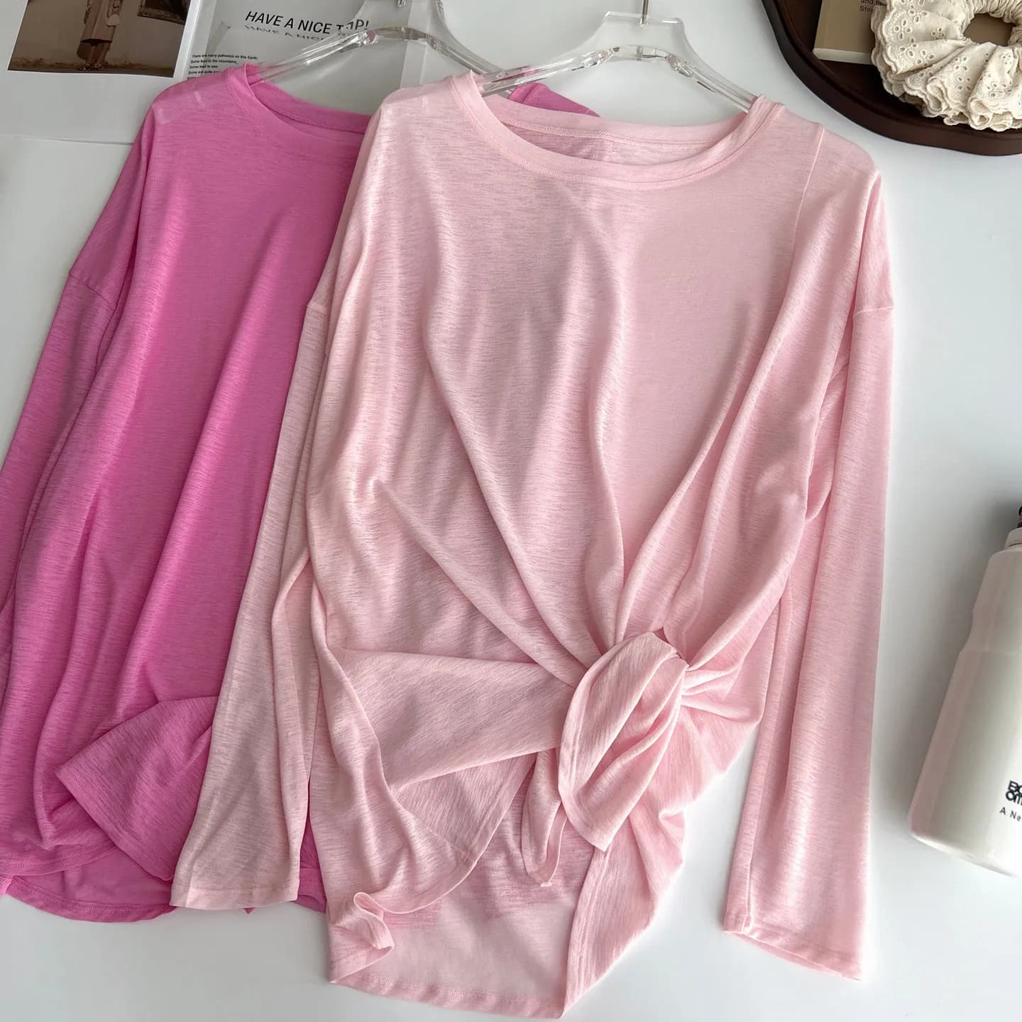 Maglietta Sportiva da Donna a Maniche Lunghe, Casual e Comoda, con Apertura Laterale, Traspirante e ad Asciugatura Rapida per Pilates, Corsa e Fitness