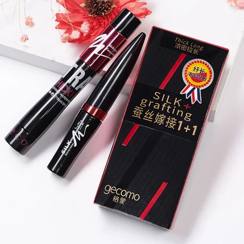Black 4D waterproof mascara set Silk graft Curling Extension Volumizing Product for unisex eyes makeup for long lasting deburring
