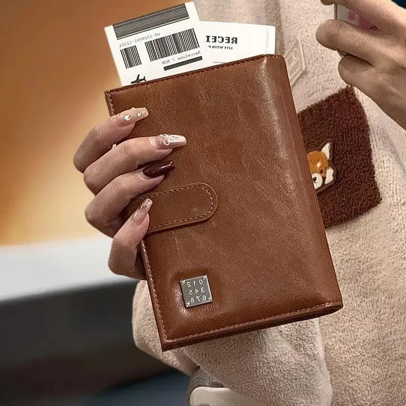 Portafoglio da Viaggio per Passaporto, Porta Carte di Credito e Documenti con Blocco RFID, Porta Biglietti Aerei Multifunzione per Uomo e Donna