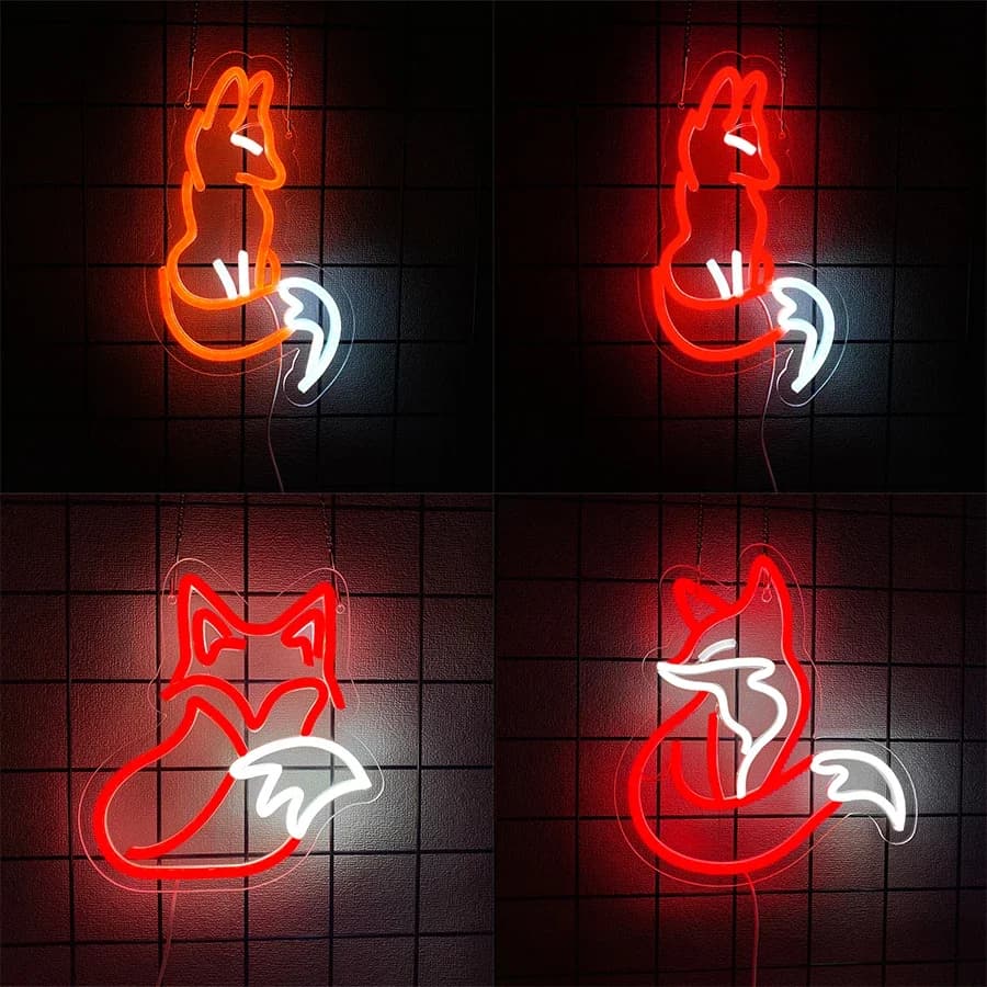 Adatto per camera da letto, famiglia, bar di birra, sala giochi, feste, decorazioni per club, luci artistiche per ufficio, insegna al neon a led per animali, icona di volpe carina