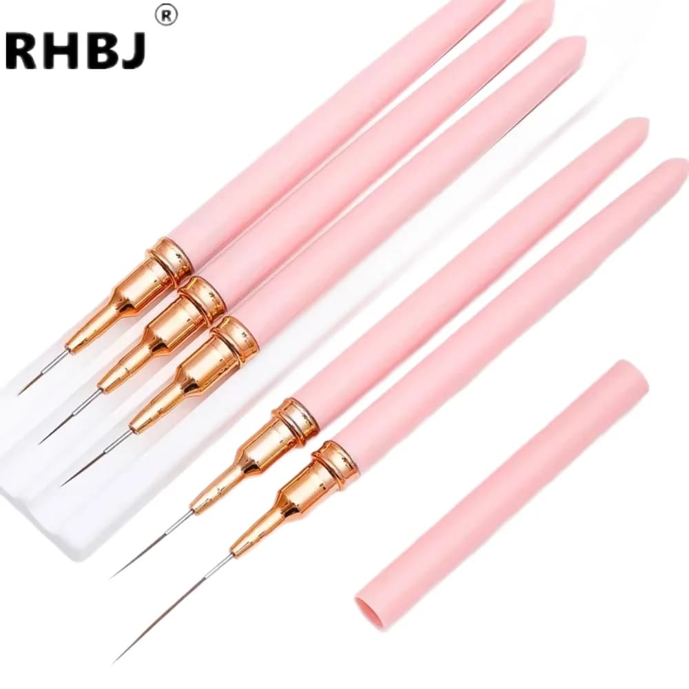 5 pennelli professionali per nail art, set di linee allungate, disegno a strisce, pittura su gel UV, penna per design delle unghie, strumento per manicure