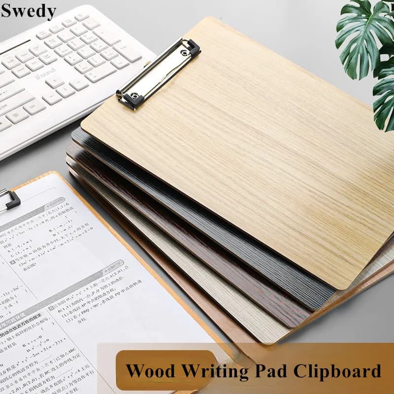10 Pieces A5 Clipboard Writing Pad / Wooden File Folder Clip Board Menu Price Label Clipboard Office/School Writing Splint