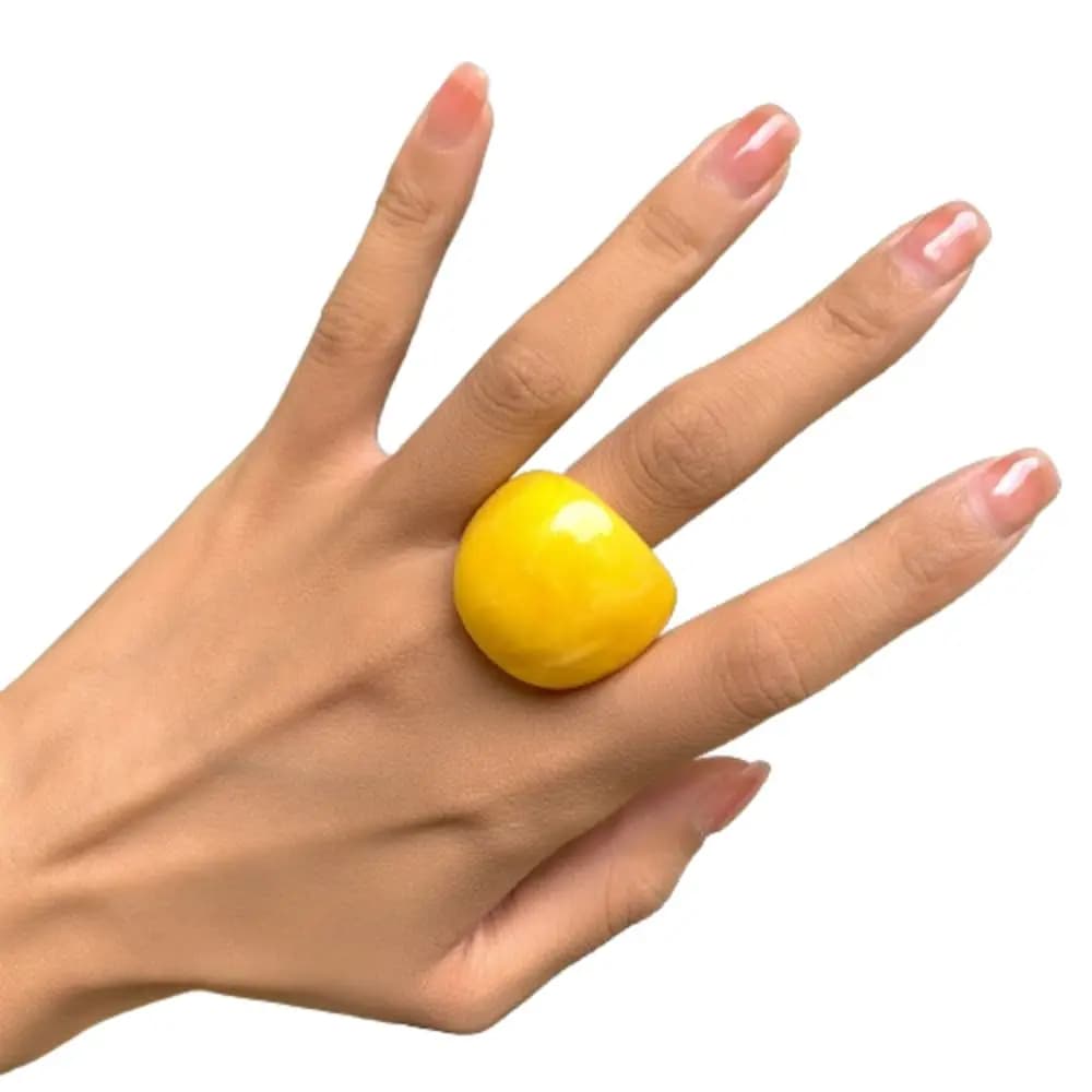 Anelli in Acrilico Esagerati, Anello Geometrico Classico alla Moda, Anello Grande a Cupola in Resina Color Caramella, Gioielli Regalo