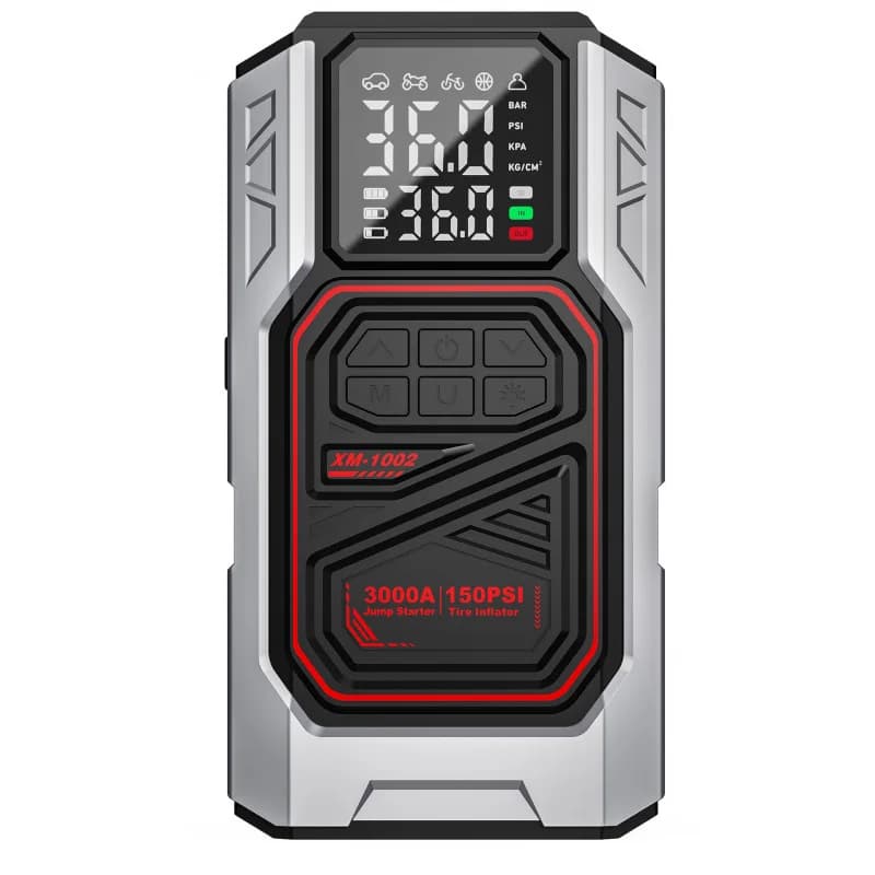 Mini Pompa d'Aria Multifunzionale per Pneumatici Auto, Gonfiatore Portatile con Luce LED e Funzione di Ricarica USB