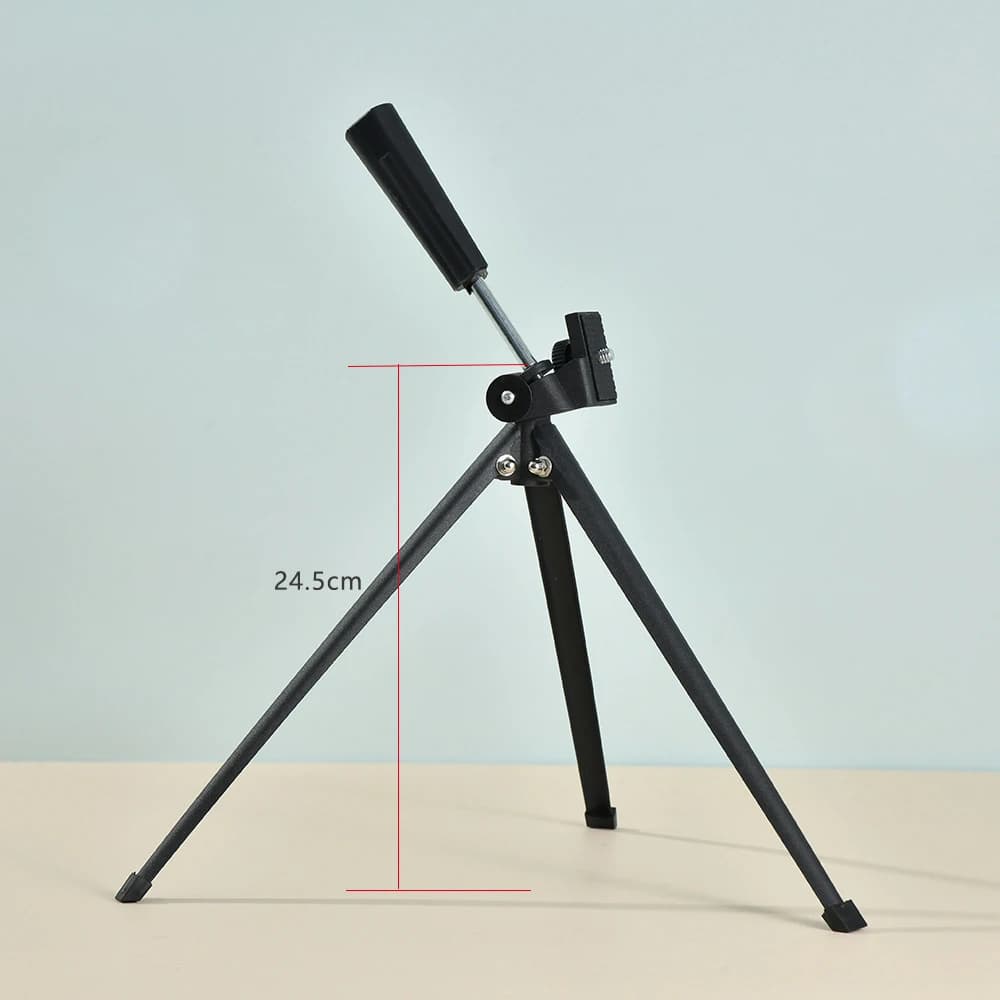 Treppiede da Tavolo in Metallo per Fotocamera con Testa Pan-Tilt, Asta Selfie Portatile in Metallo con Vite da 1/4" per Telescopio