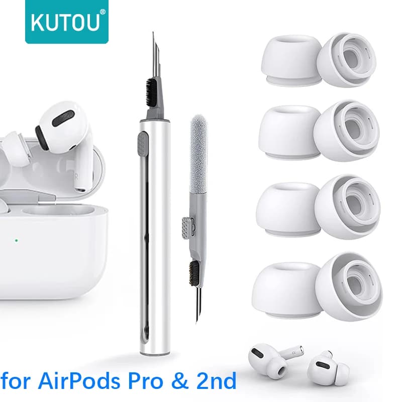 KUTOU punte per le orecchie in Silicone liquido 4 paia forfor Airpods Pro e Airpods Pro tappi per le orecchie con cuscinetti per la riduzione del rumore di seconda generazione