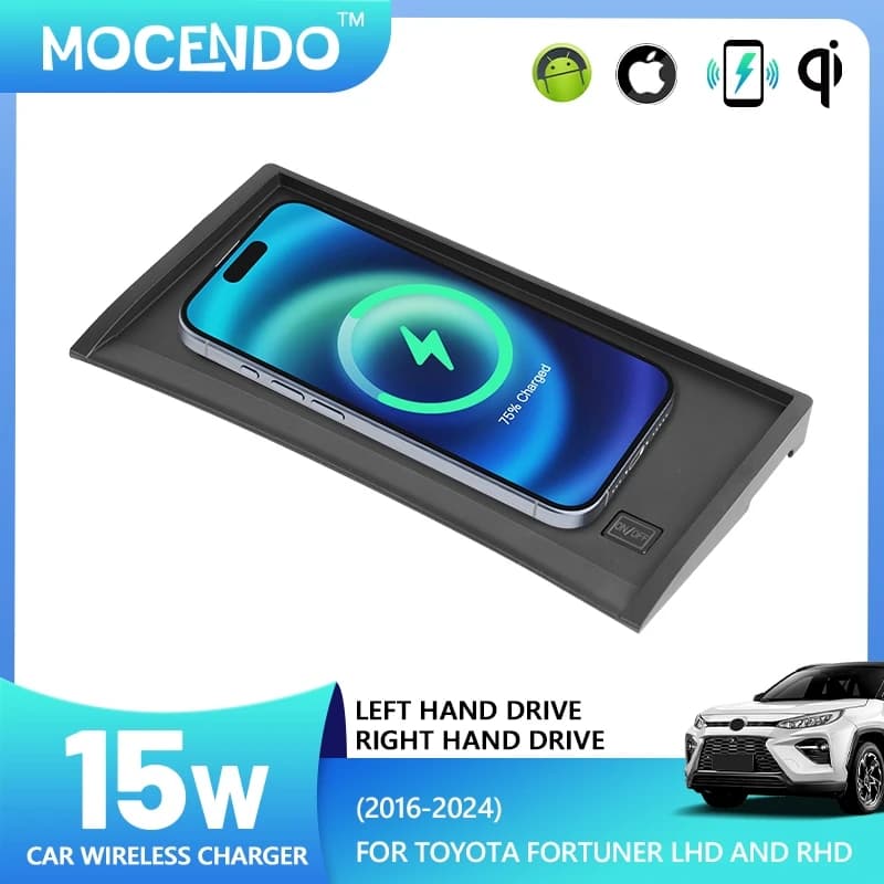 For Toyota Fortuner 2016-2024 Fast Phone Charger Plate Holder 15W Car QI Wireless Charging Panel