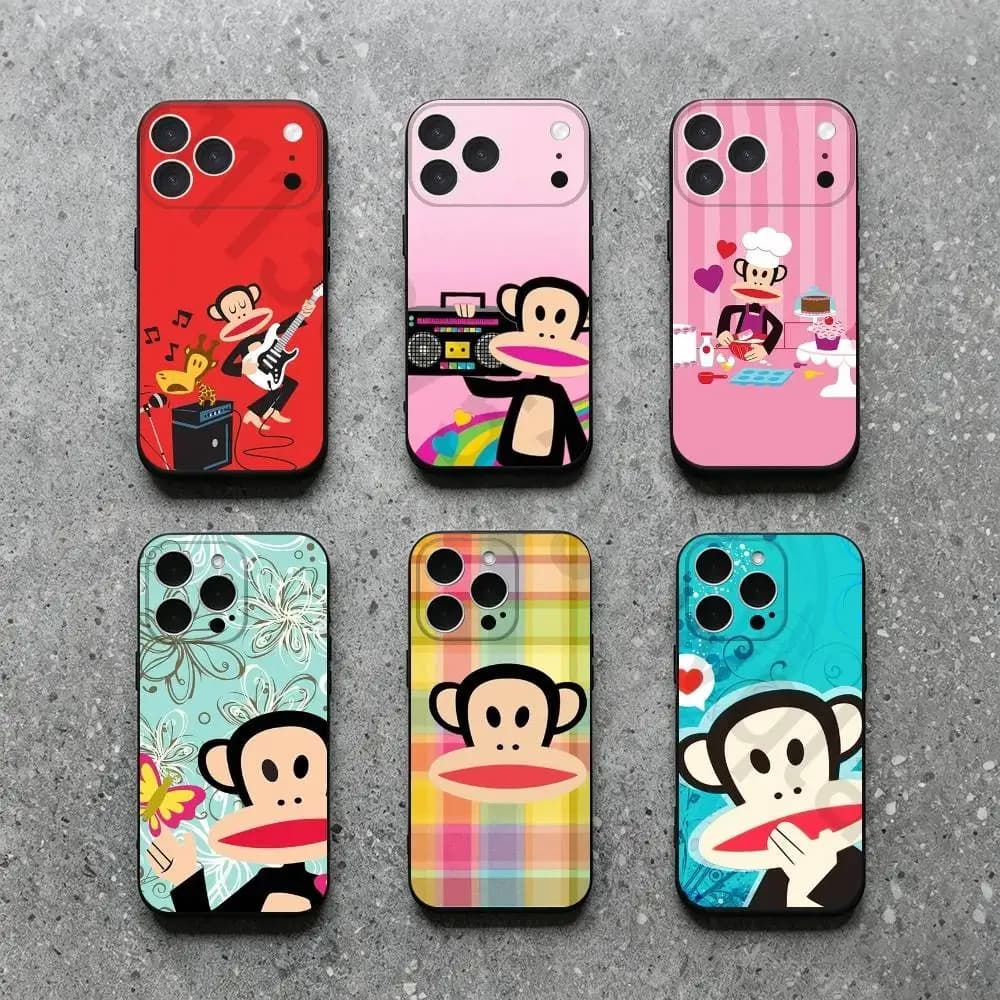 P-PaulS Monkey F-FrankS Phone Case For iPhone 17,16,15,14,13,12,11,Plus,Pro Max,XS,X,XR,SE,Mini,Soft Silicone Black Cover