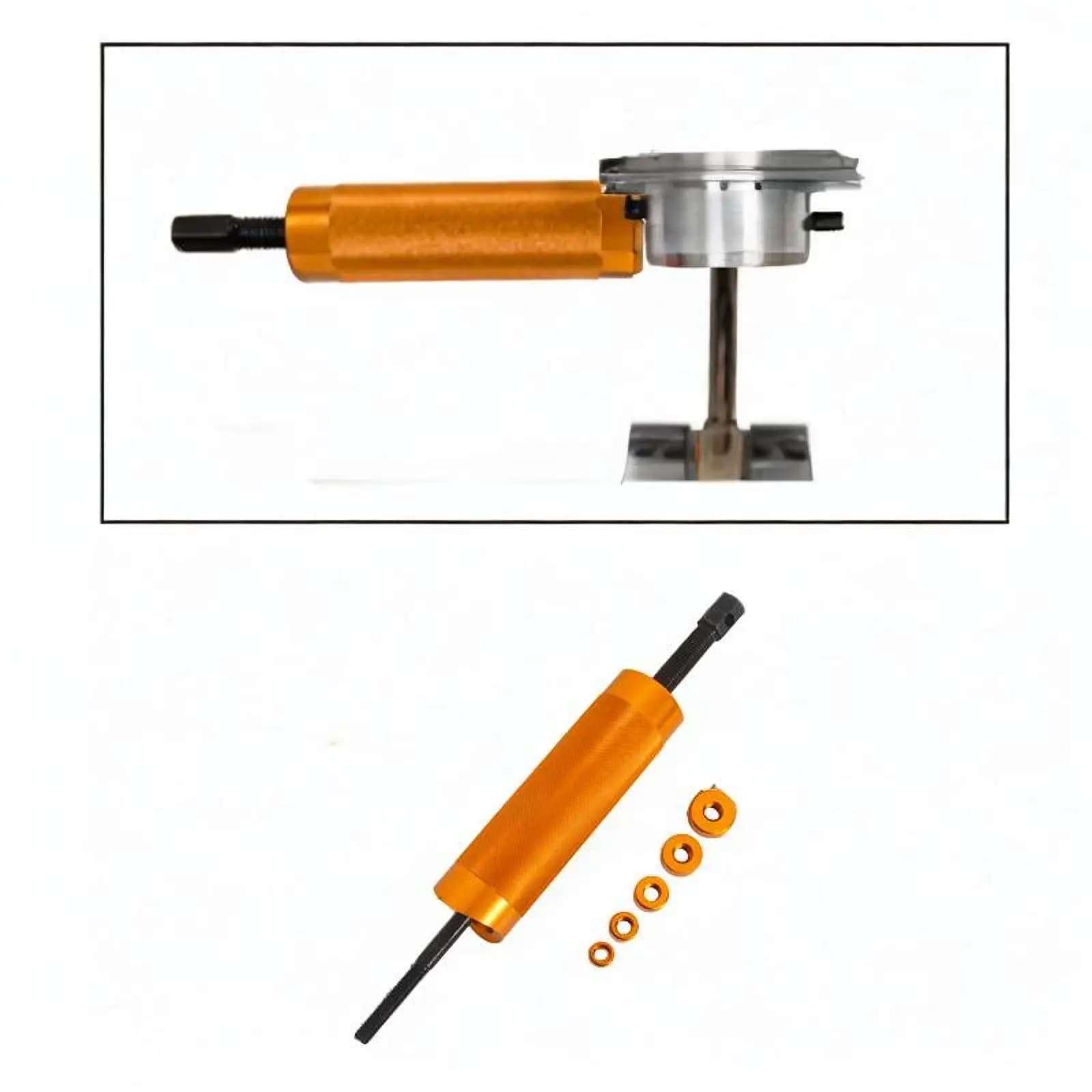 Engine Piston Pin Puller Removal Tool for Motorcycle with Full Skirt Compatibility and M11 to M22 Adapters for Chain Riveter