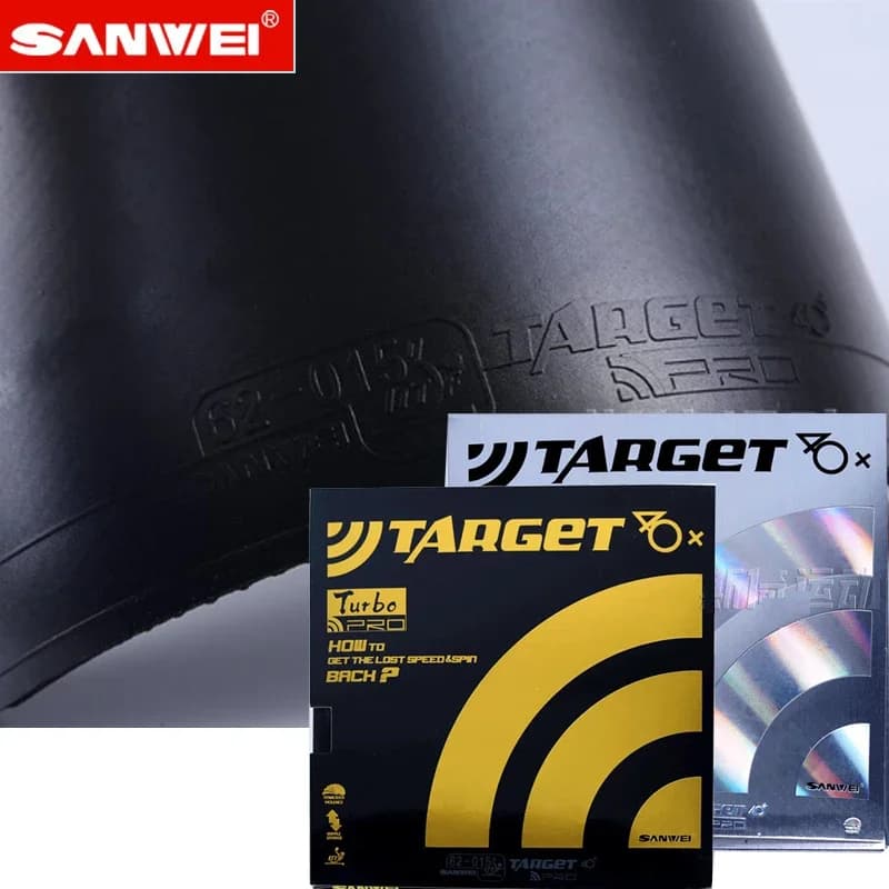 SANWEI EUROPE Target /Turbo 40+ Foglio di gomma per pene da tavolo Brufoli in backhand non appiccicoso Tappeto approvato ITTF con spugna tedesca