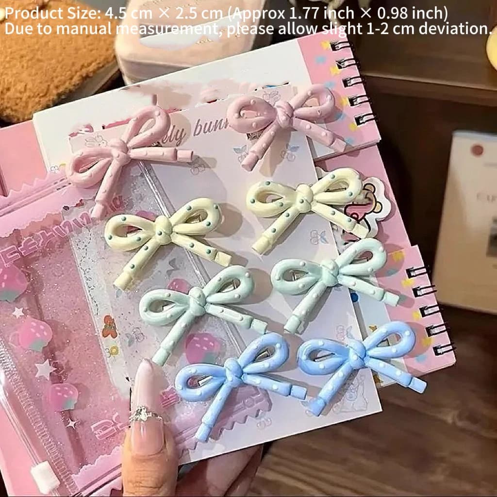 4 fermagli per capelli con fiocco a pois, graziosi fermagli per capelli, accessori per capelli alla moda per donne e ragazze, per l'uso quotidiano