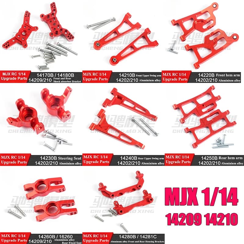 MJX 1/14 14209 14210 RC Parti di automobili Metallo Lega di alluminio 14170B 14180B 14210B 14220B 14230B 14240B 14250B 14260B 16260 14281C