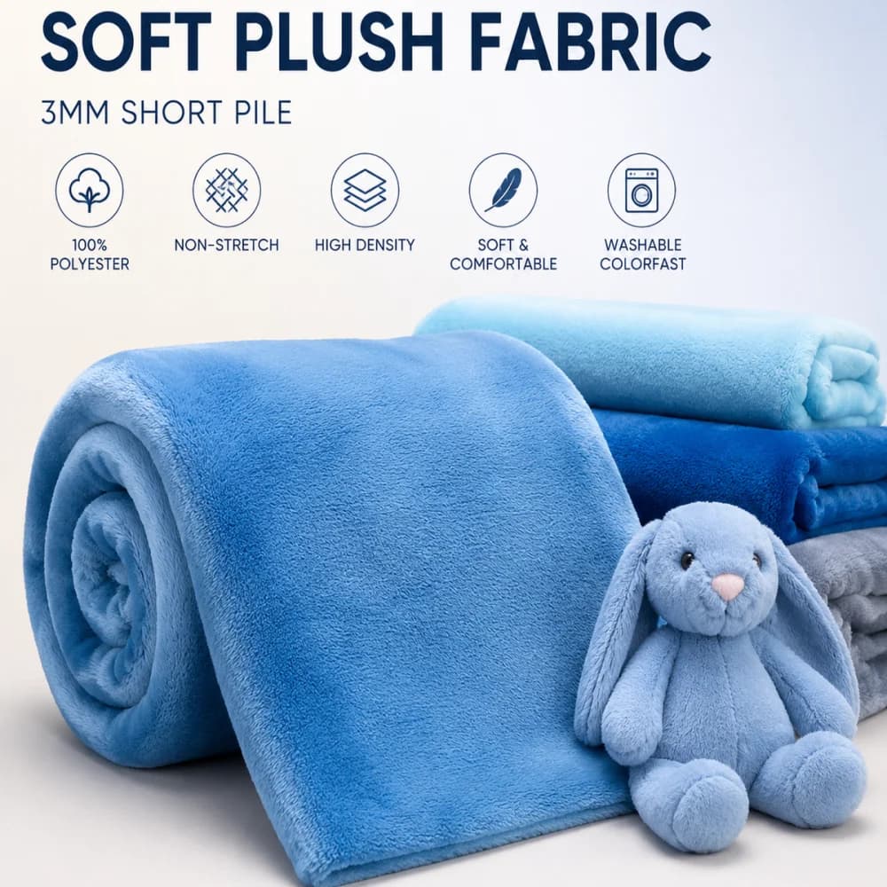 150 × 100cm Soft Velvet Fabric 3mm Mink Plush Fabric 100% Polyester Non Elastic High-Density DIY Toy Pillow Sewing Crafts