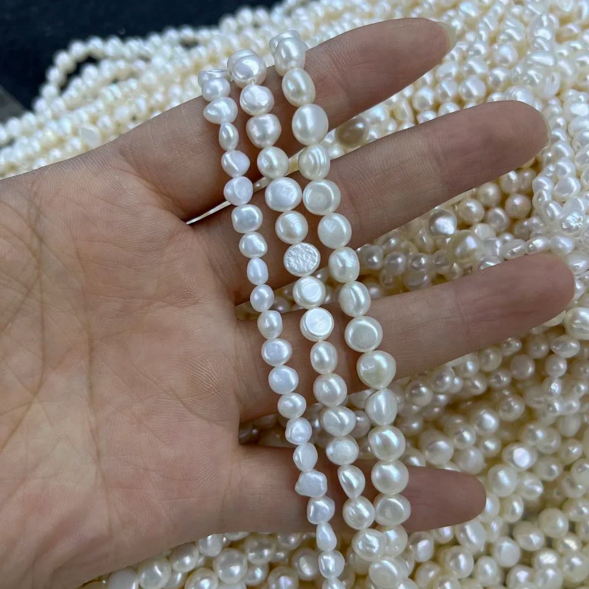 4-9mm3A Perle d'acqua dolce naturali radiante Gioielli con perline irregolari Crea collana fai da te Bracciale Donna Regalo Matrimonio All'ingrosso della fabbrica