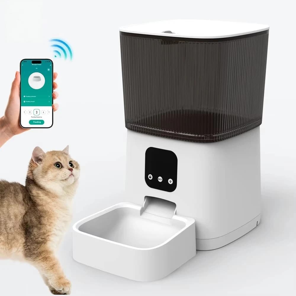 Distributore Automatico di Cibo per Cani e Gatti OEM, Alimentatore Intelligente con Doppia Alimentazione e Wi-Fi, Dispenser Programmabile per Alimenti per Animali Domestici