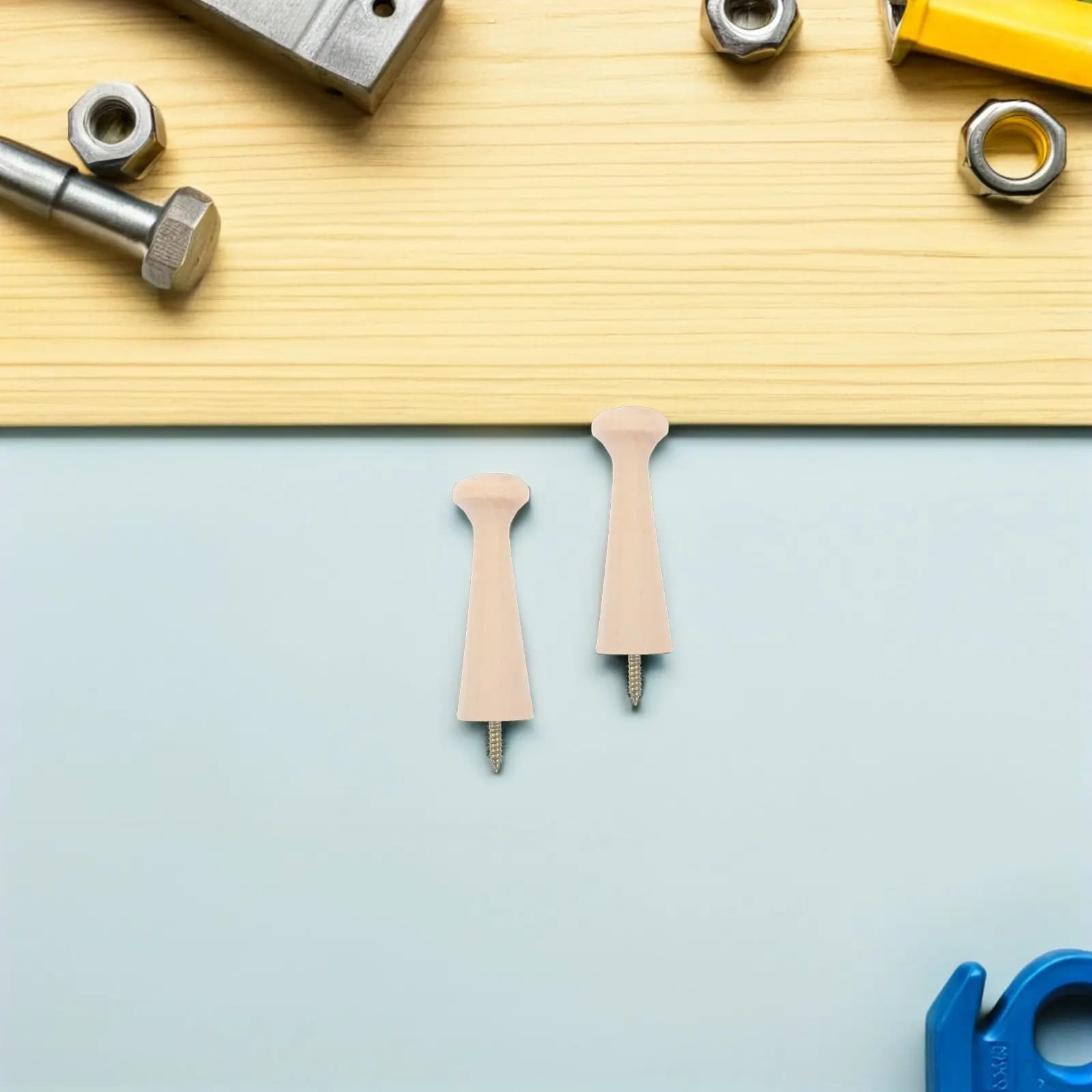 Set di 16 Ganci Appendiabiti in Legno Massello, Stile Rustico, per Ingresso, Bagno, Cucina, Camera da Letto, Organizzatore da Parete con Fissaggio a Vite