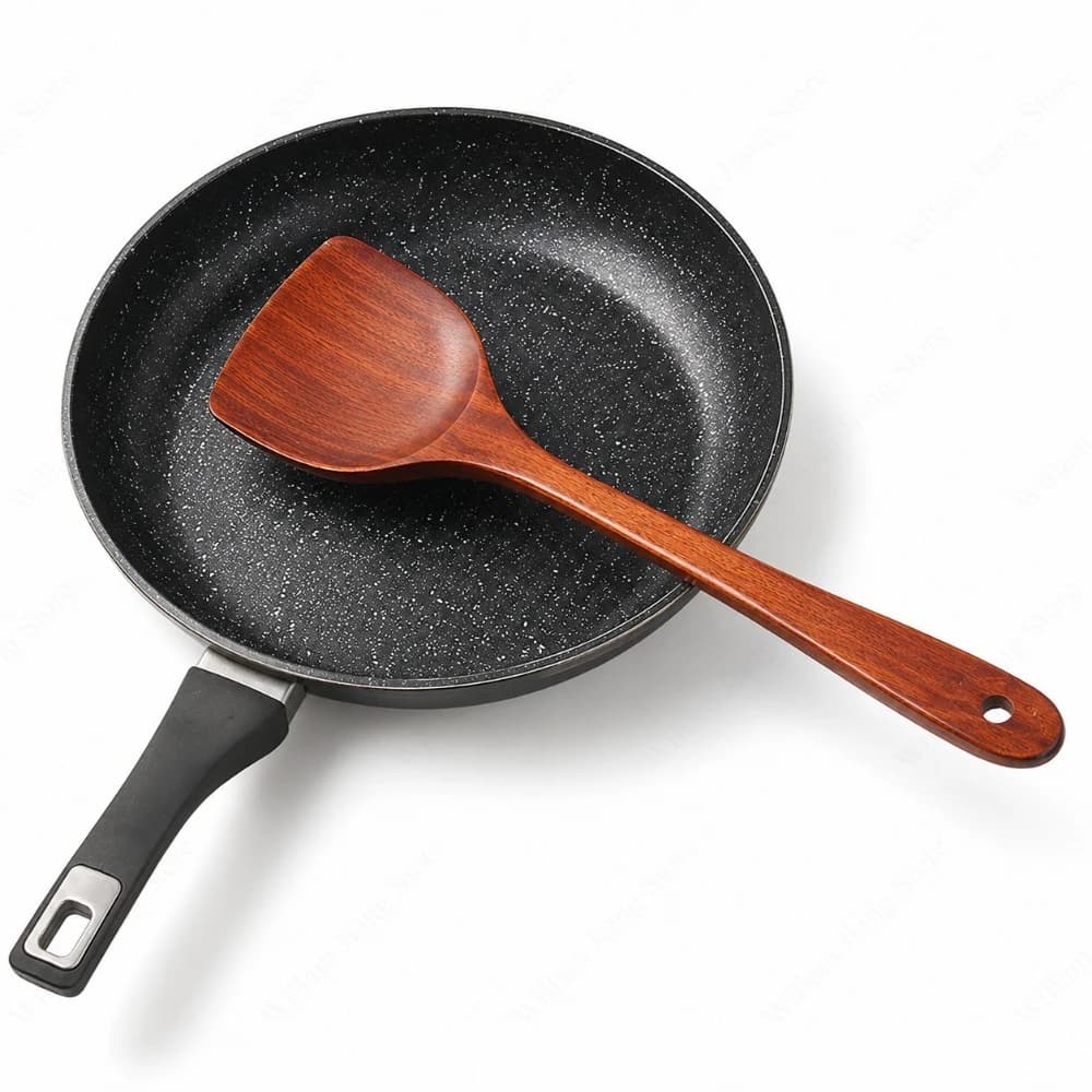 1/3/5 Wooden Cooking Spatula Long Handle Non Stick Pan Safe Turner Kitchen Utensil for Frying Stirring Baking and Daily Cooking