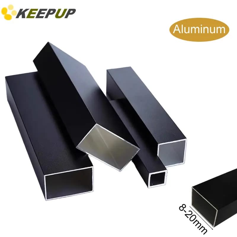 Profilo per tubi quadrati in alluminio nero 8x15 10x20 15x20 20x40 20x60mm Resistente alla corrosione Leggero per telai per porte e finestre
