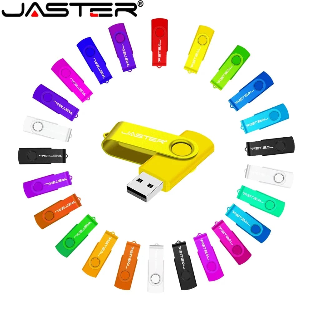 JASTER Chiavette USB 2.0 in plastica da 128 GB, Pen drive aziendale da 64 GB, Portachiavi in omaggio, Nero, Chiavetta USB da 32 GB, Chiavetta USB da 16 GB per laptop