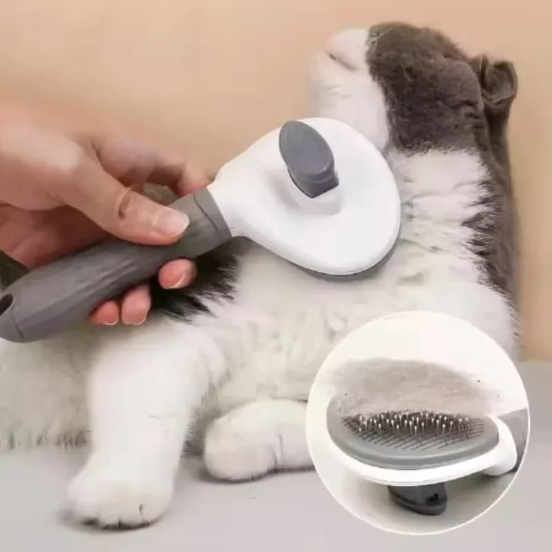 Spazzola per cani e gatti, pettine autopulente per la rimozione dei peli, strumento per la toelettatura di cani, gatti, cuccioli e gattini, pettine sciogli-nodi per cani.