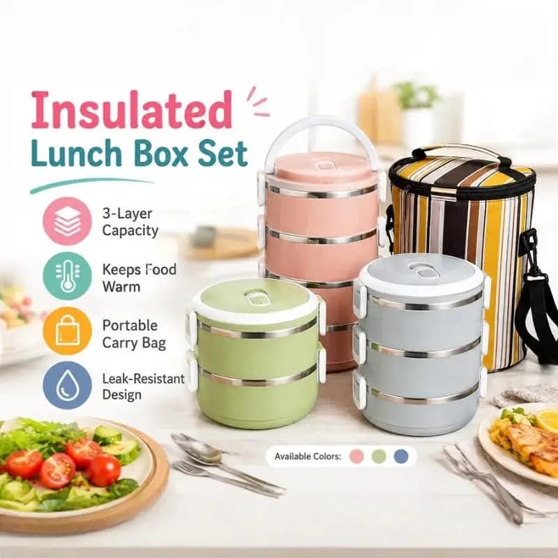 @*410 Stainless Steel Stackable Meal Prep Box Insulated Portable Leakproof Food Container for Work Picnic Home Use