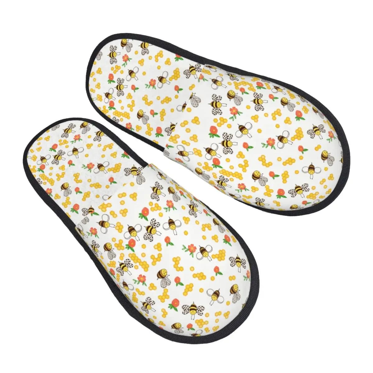 Pantofole da casa personalizzate con api e fiori divertenti Scarpe da donna in morbida memory foam Comode pantofole antiscivolo calde