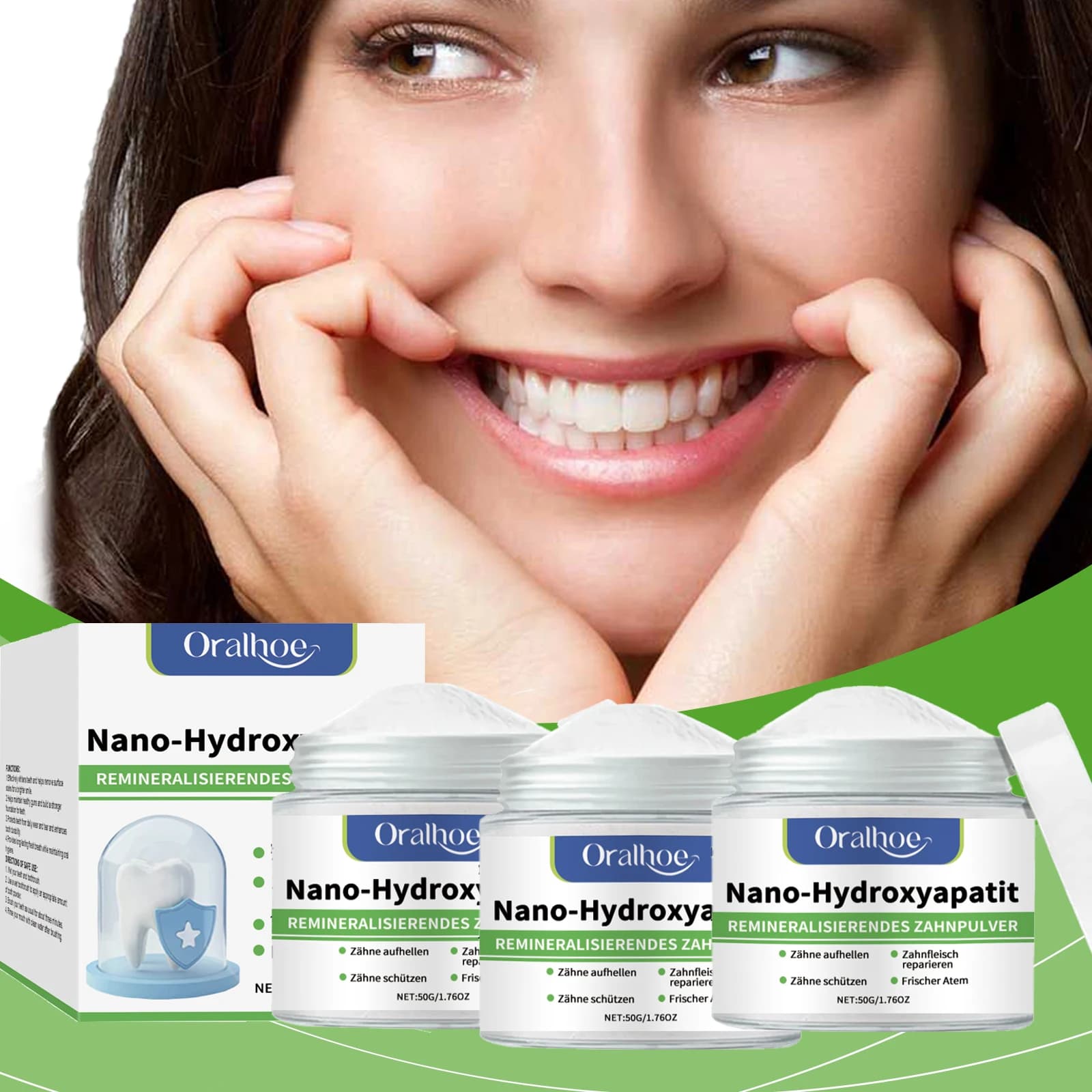 Summer Dentiphricia Powder with 10% of Hydrossiapatite, Remineralizing Mint, Strengthens the Smalt and Refresh the Altar for Sun Days