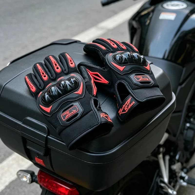 Men Motorcycle Gloves Summer Breathable Mesh Touch Screen Full Finger Knuckle Armor Anti Slip Motocross Racing Protective Gear
