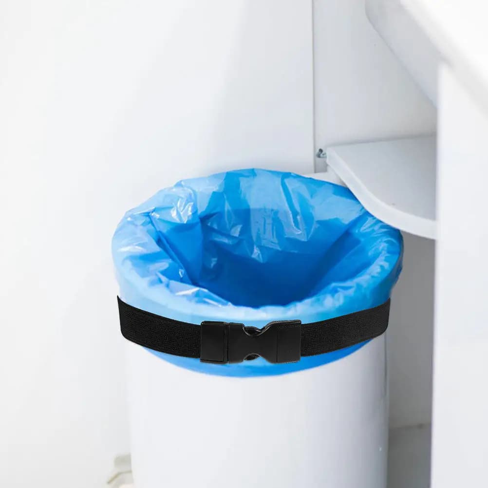 5Pcs Adjustable Trash Can Band Elastic Garbage Bag Holder Band for Waste Bin Kitchen Bathroom Hotel Restaurant No-Fall Secure